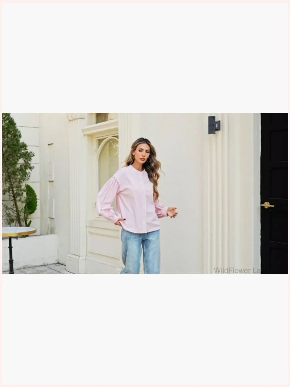 Women's Button Down Shirt Long Sleeve Casual Blouse Top - Picture 7 of 7